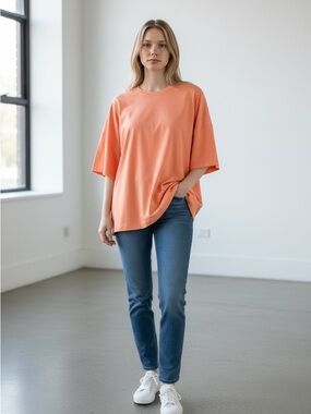 Zenana Outfitters Oversized Tee in Coral Peach